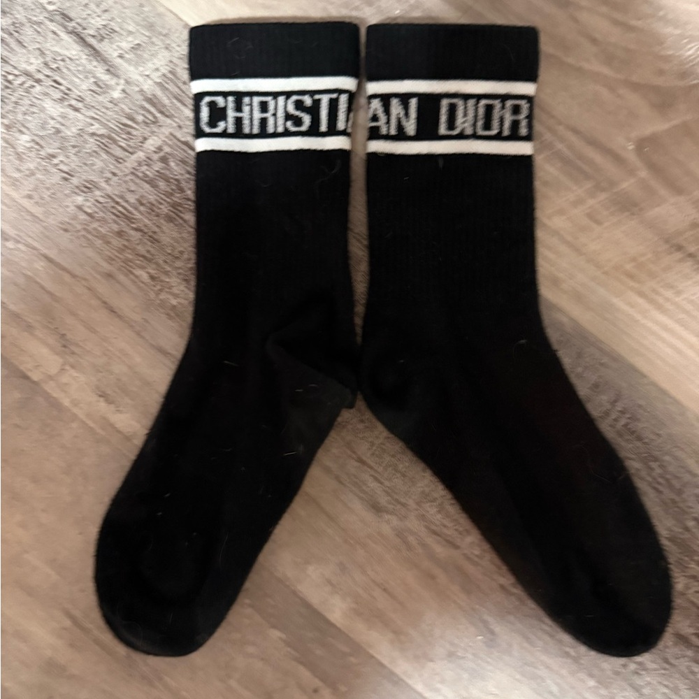 New Christian Dior Black & white Socks Logo Designer socks s-m women or men Cute
